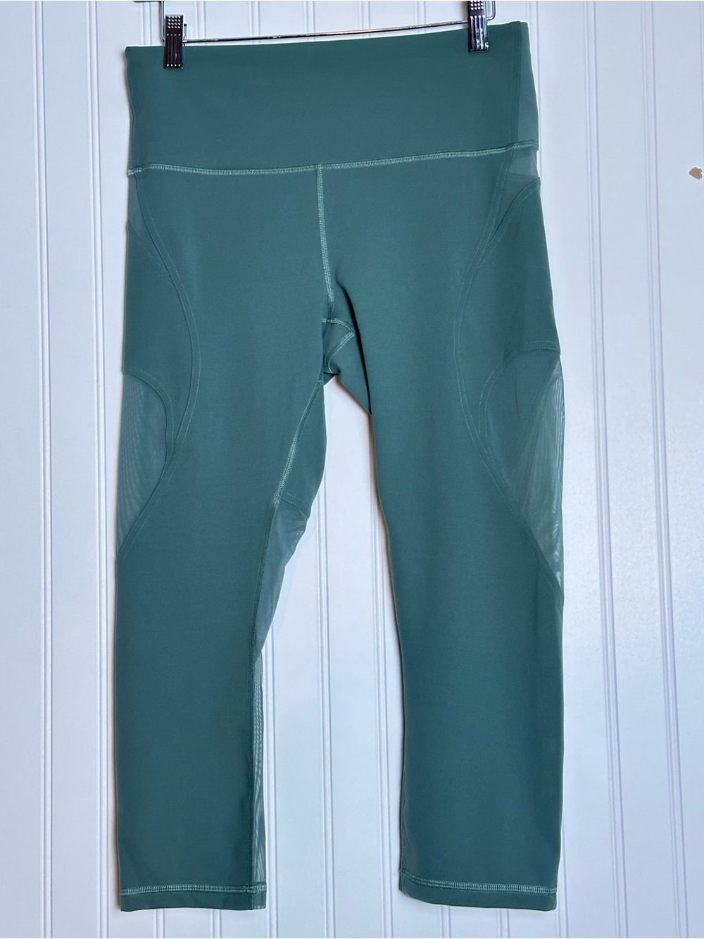 Lululemon Wunder Train Mesh Panel High-Rise Crop 21 Medium Forest W6CPAS Mesh 10 - Picture 5 of 14